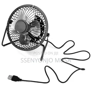 Mini Usb Fan Portable Metal Cooler – 4-Blade Silent Desk Fan.