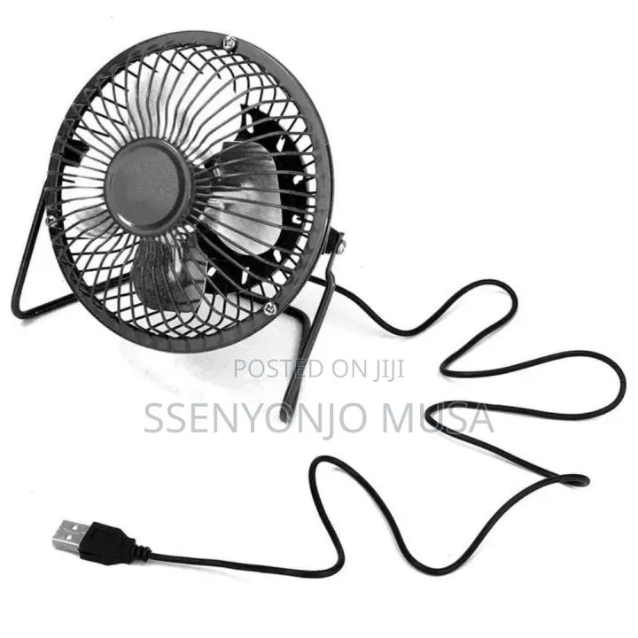 Mini Usb Fan Portable Metal Cooler – 4-Blade Silent Desk Fan.