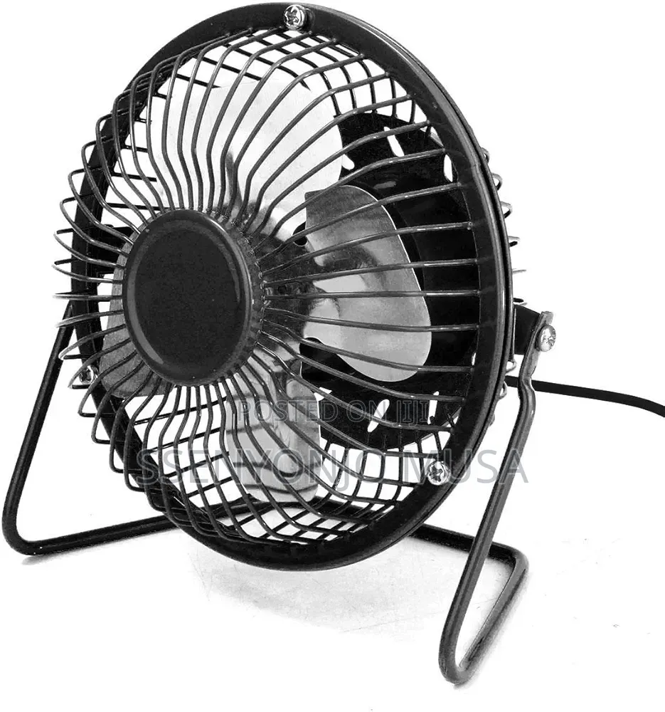 Mini Usb Fan Portable Metal Cooler – 4-Blade Silent Desk Fan.