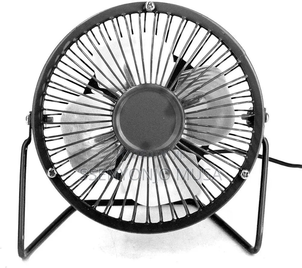 Mini Usb Fan Portable Metal Cooler – 4-Blade Silent Desk Fan.