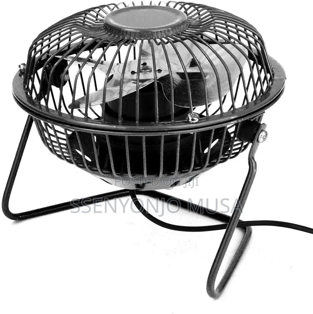 Mini Usb Fan Portable Metal Cooler – 4-Blade Silent Desk Fan.