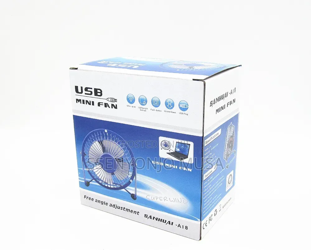 Mini Usb Fan Portable Metal Cooler – 4-Blade Silent Desk Fan.