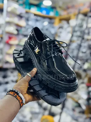 Shiny Big Sole School Shoes Non Polish