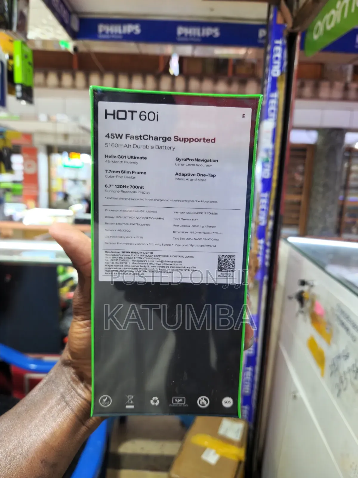 New Infinix Hot 60i 128 GB Black