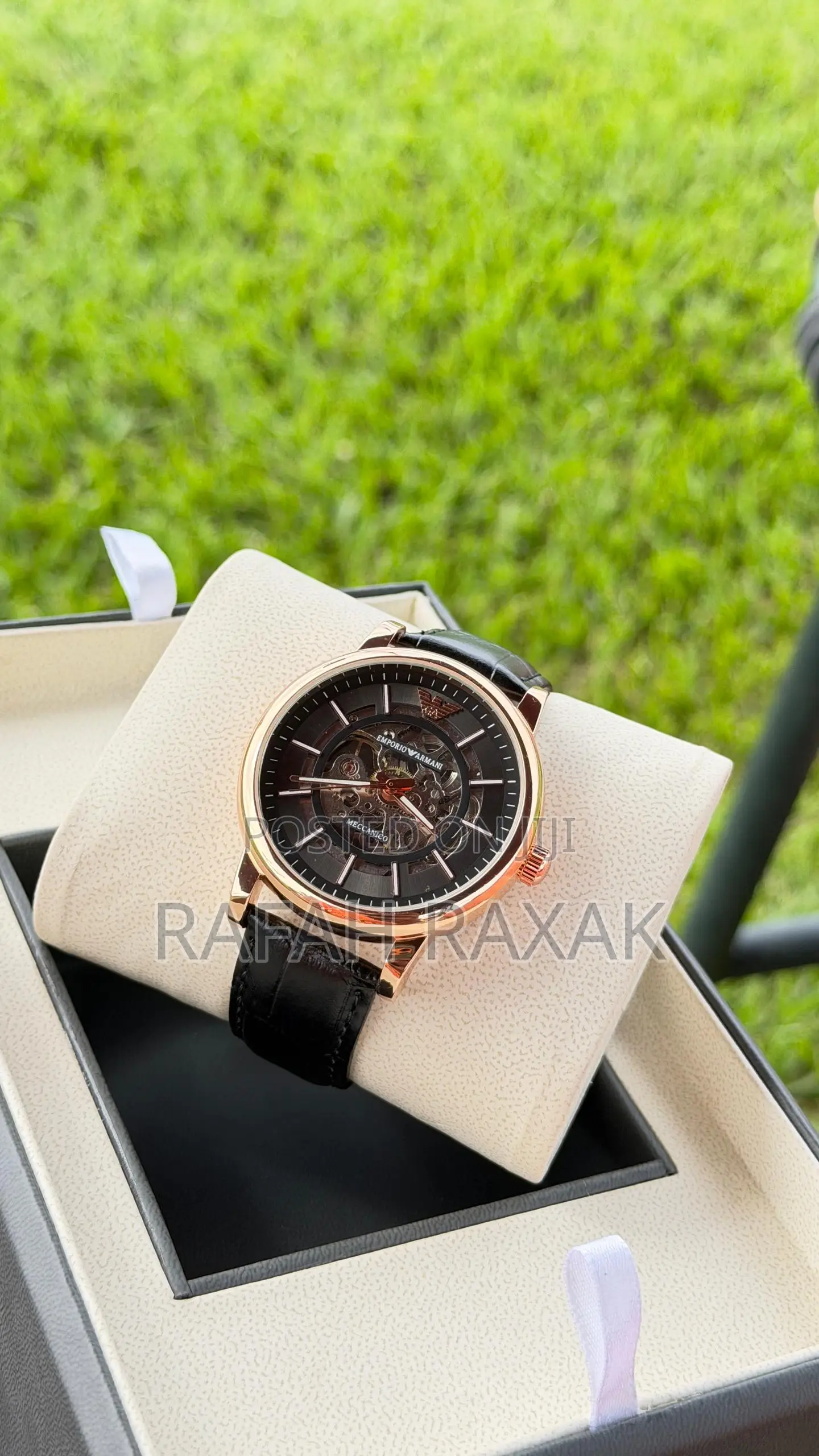 Black Version of Emporia Armani Mechanical Automatic Skeleton Watch