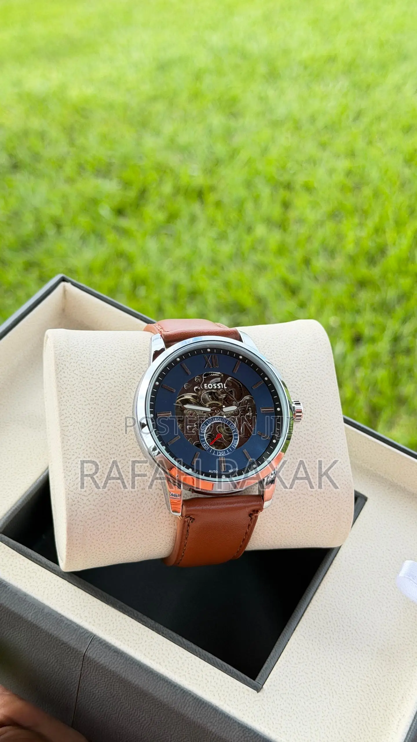 Amber Leather Fossil Neutra Automatic Watch