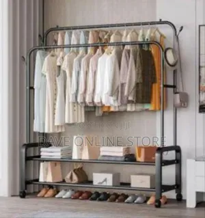 Carbon Steel Double Pole Clothes Rack