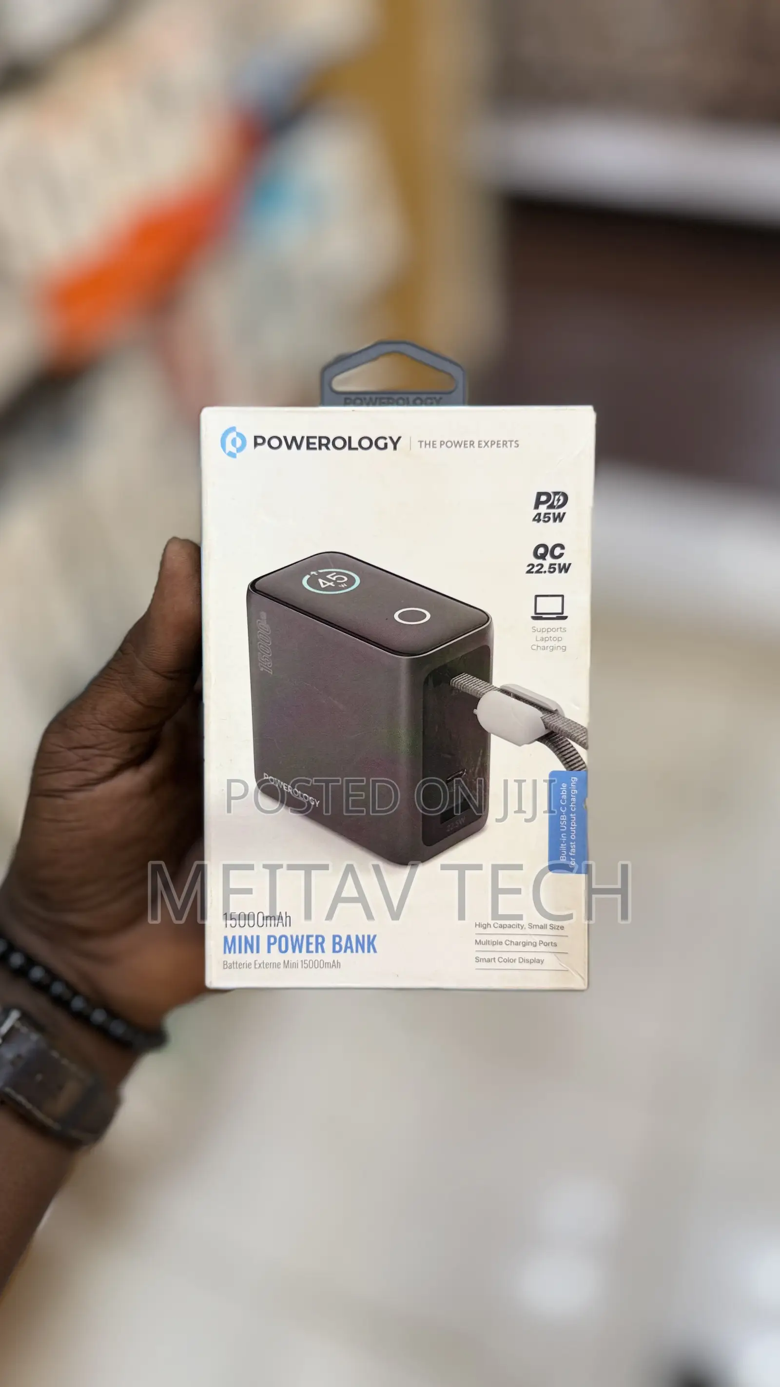 Powerology 15000mah Mini Power Bank 45w
