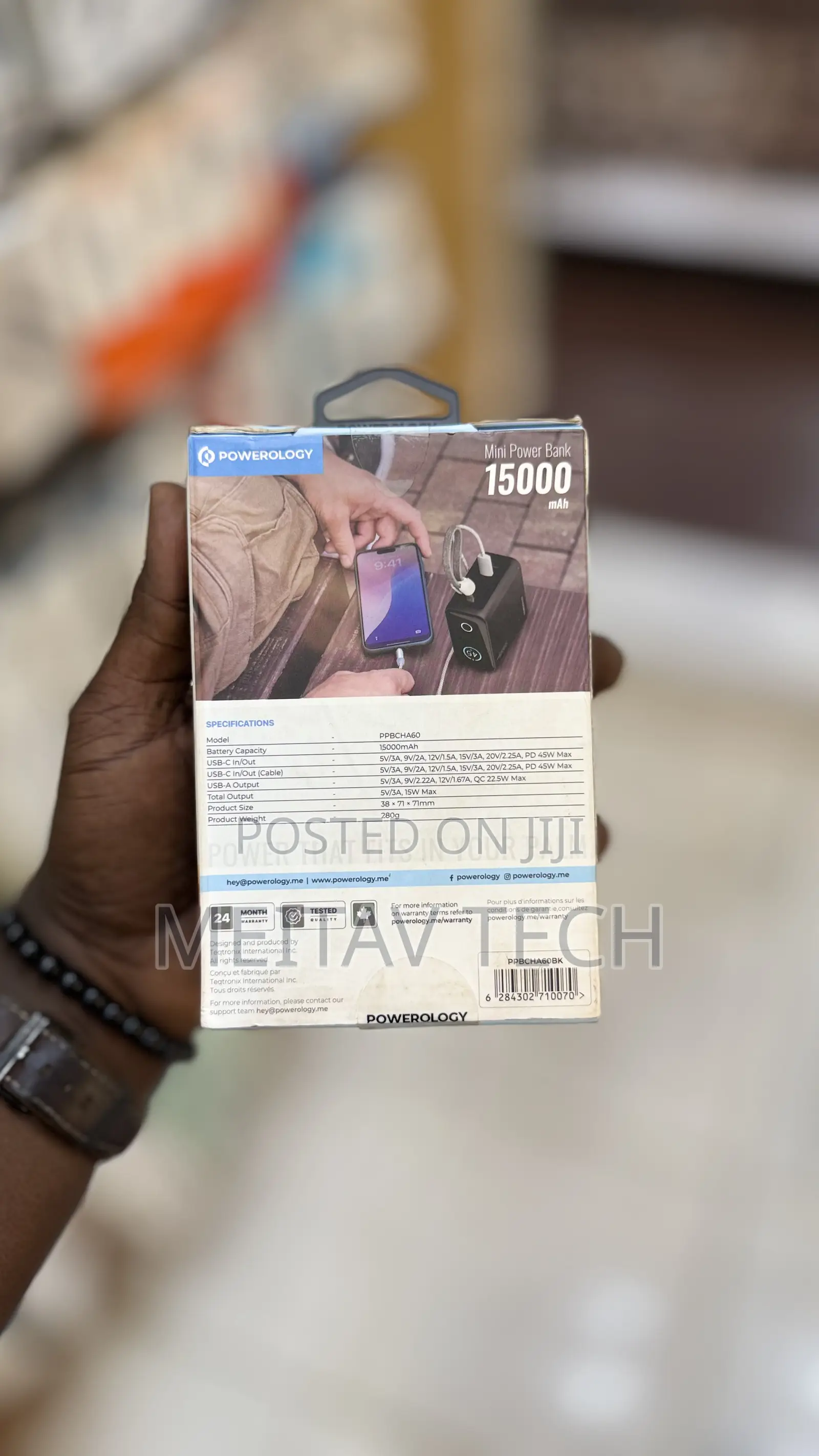 Powerology 15000mah Mini Power Bank 45w
