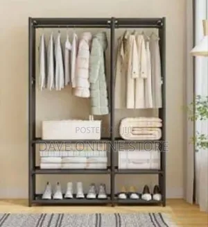 Spacious Double-Row Portable Fabric Wardrobe With Storage Shelves