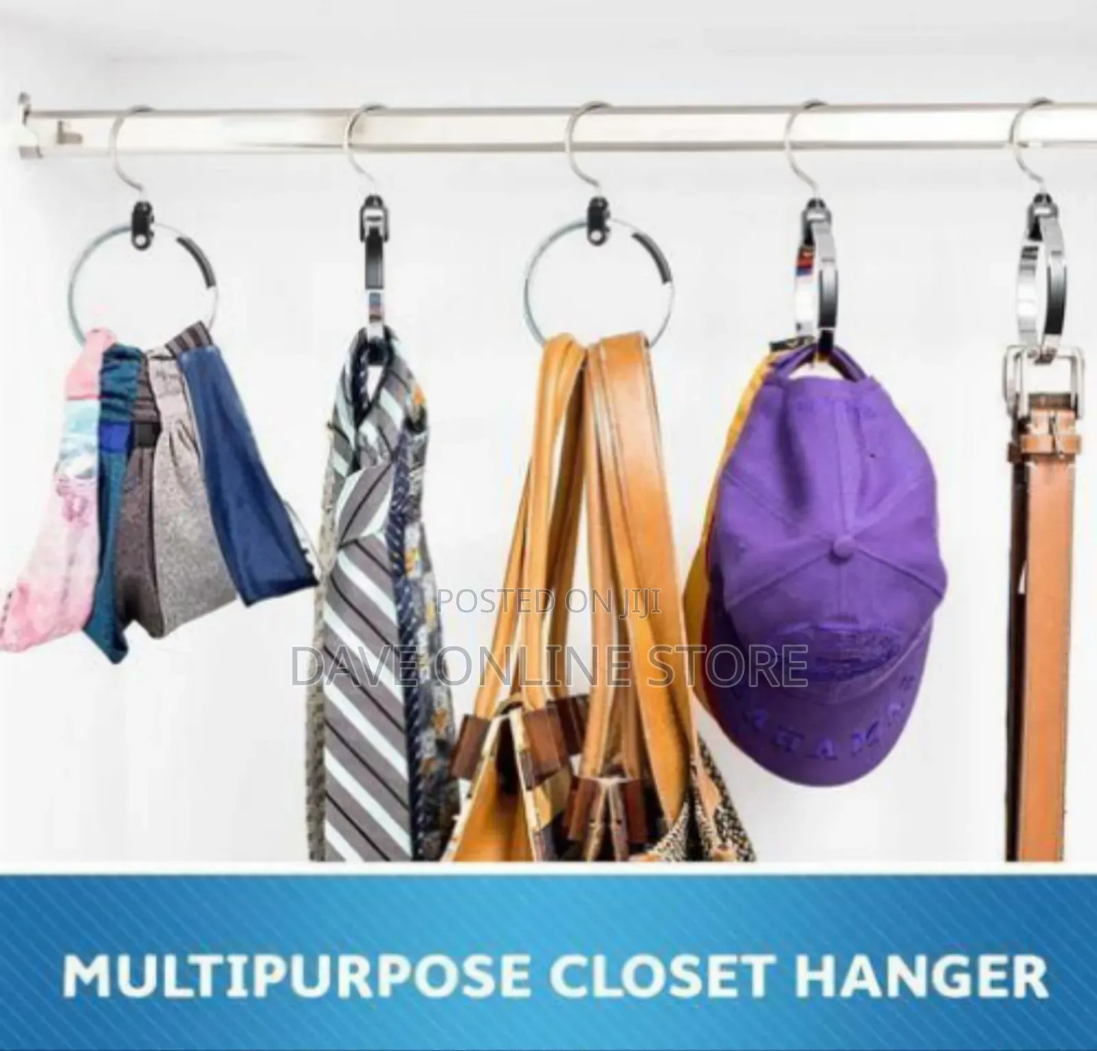 Multipurpose Closet Hanger and Accessory Organizer Ring