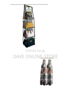 Space-Saving Hanging Handbag Organizer With Eight Pockets