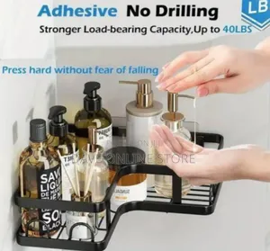 Versatile 5-Piece Adhesive Bathroom Organizer Set