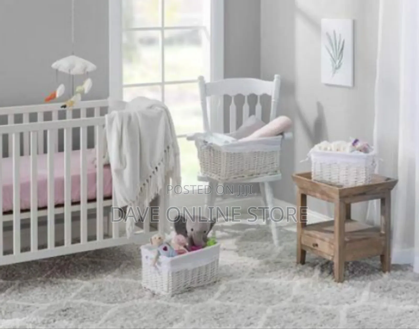 Wicker Storage Basket Set With Liners (Set of 3)