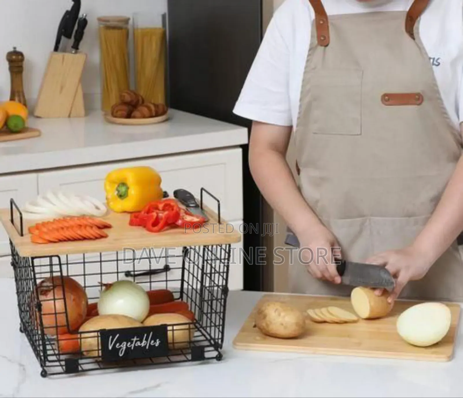 Versatile Stackable Wire Storage Baskets With Wooden Lids