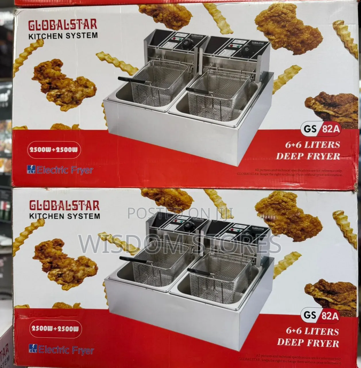 Globalstar Gs-82a Commercial-grade Double Tank Electric Deep Fryer.