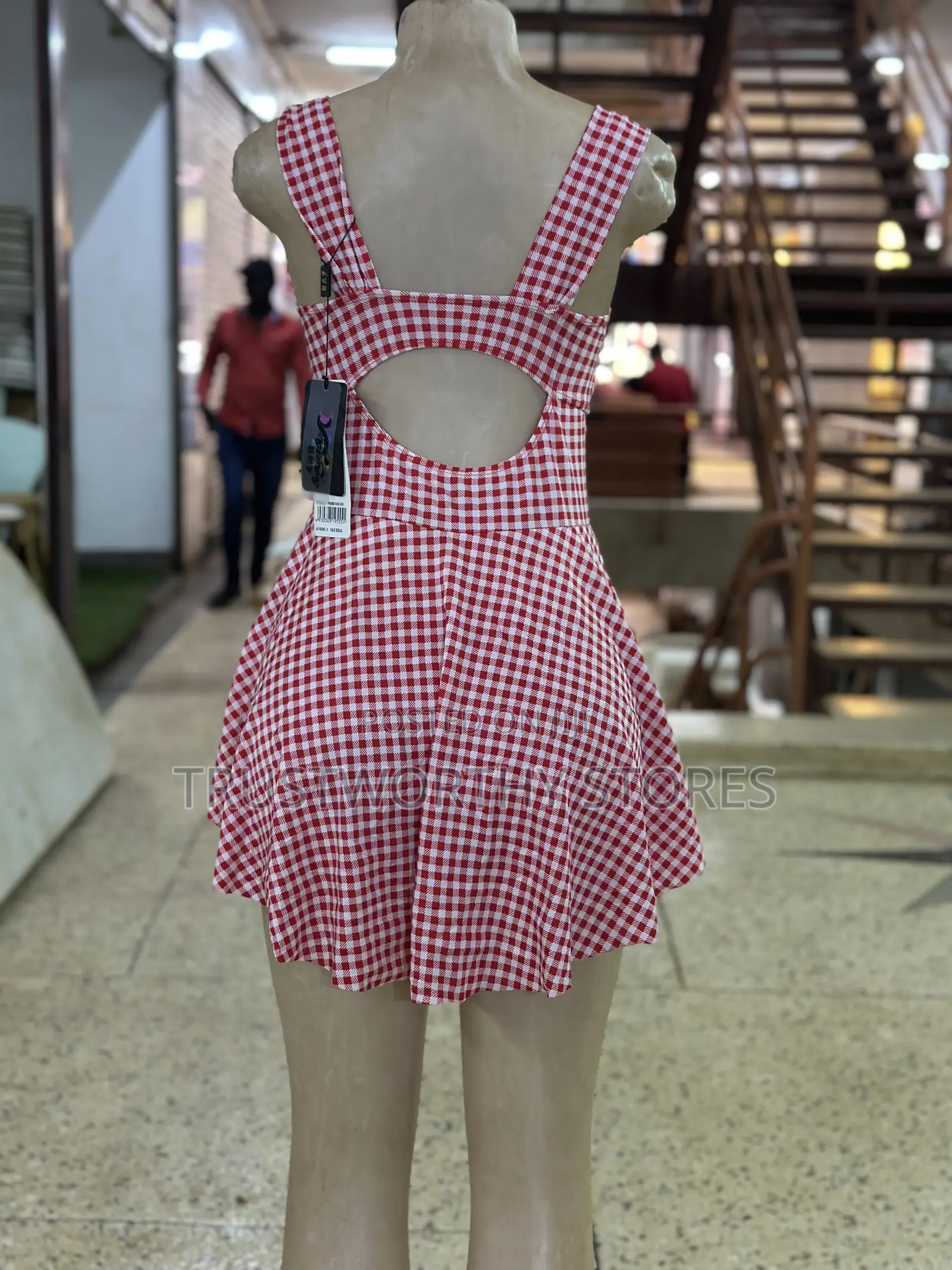 Checked Pink Small Size Swimming Costume