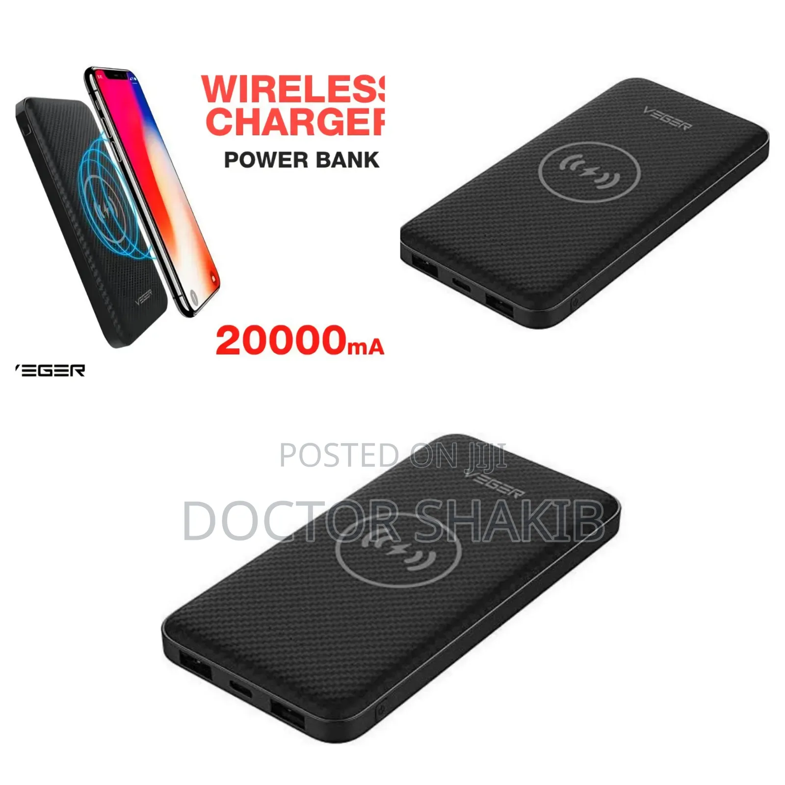 Veger 20000mah Wireless Charger Power Bank