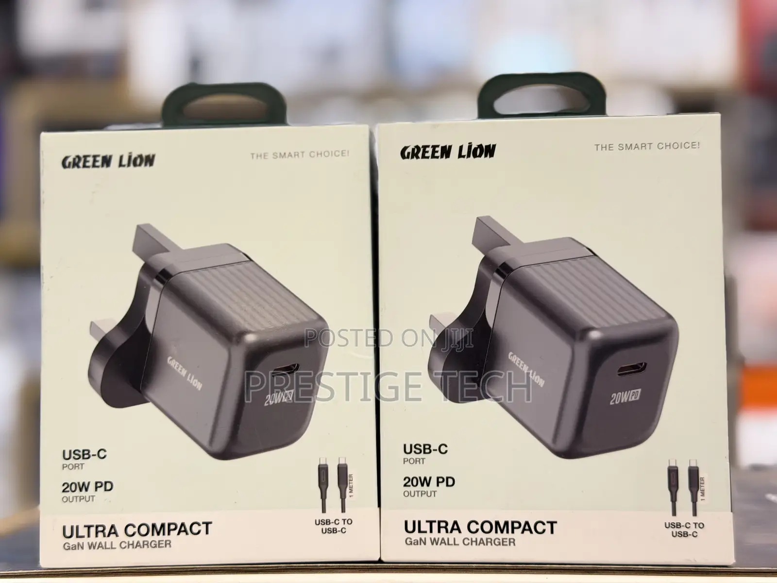 Green Lion Ultra 20w Compact Gan Wall Charger With Type C Cable