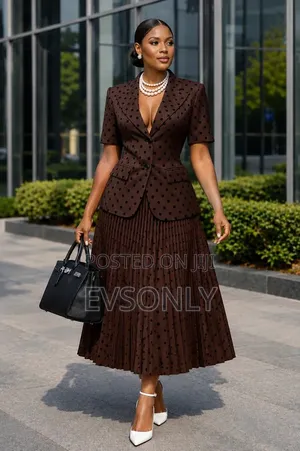 Dotted Skirt With Pleats