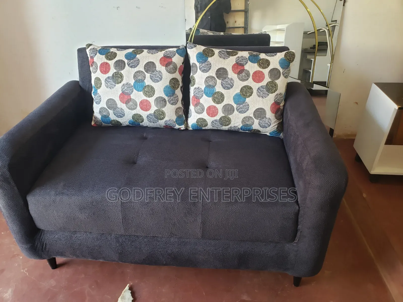 2 Seater Sofa in Dark Grey Color