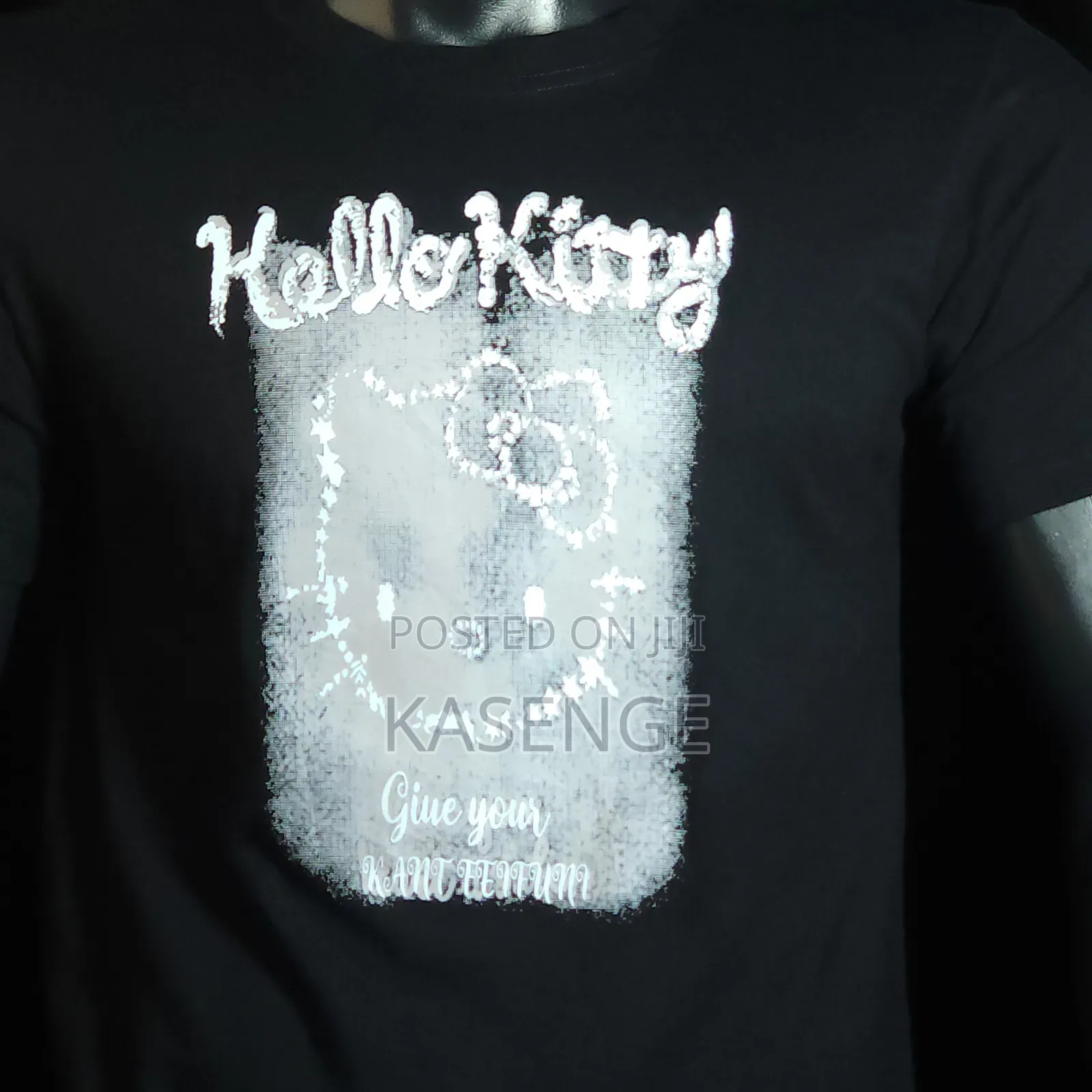 Black Yadcrew Hello Kitty Lace Cat T-shirt.