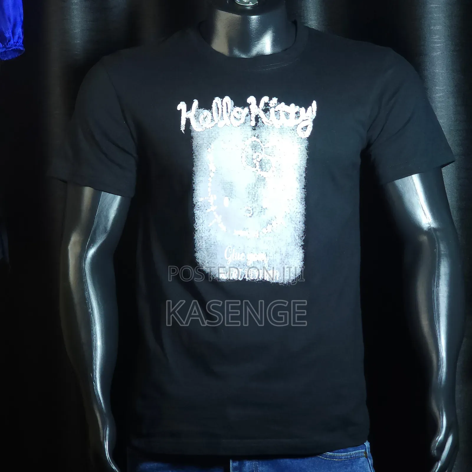 Black Yadcrew Hello Kitty Lace Cat T-shirt.