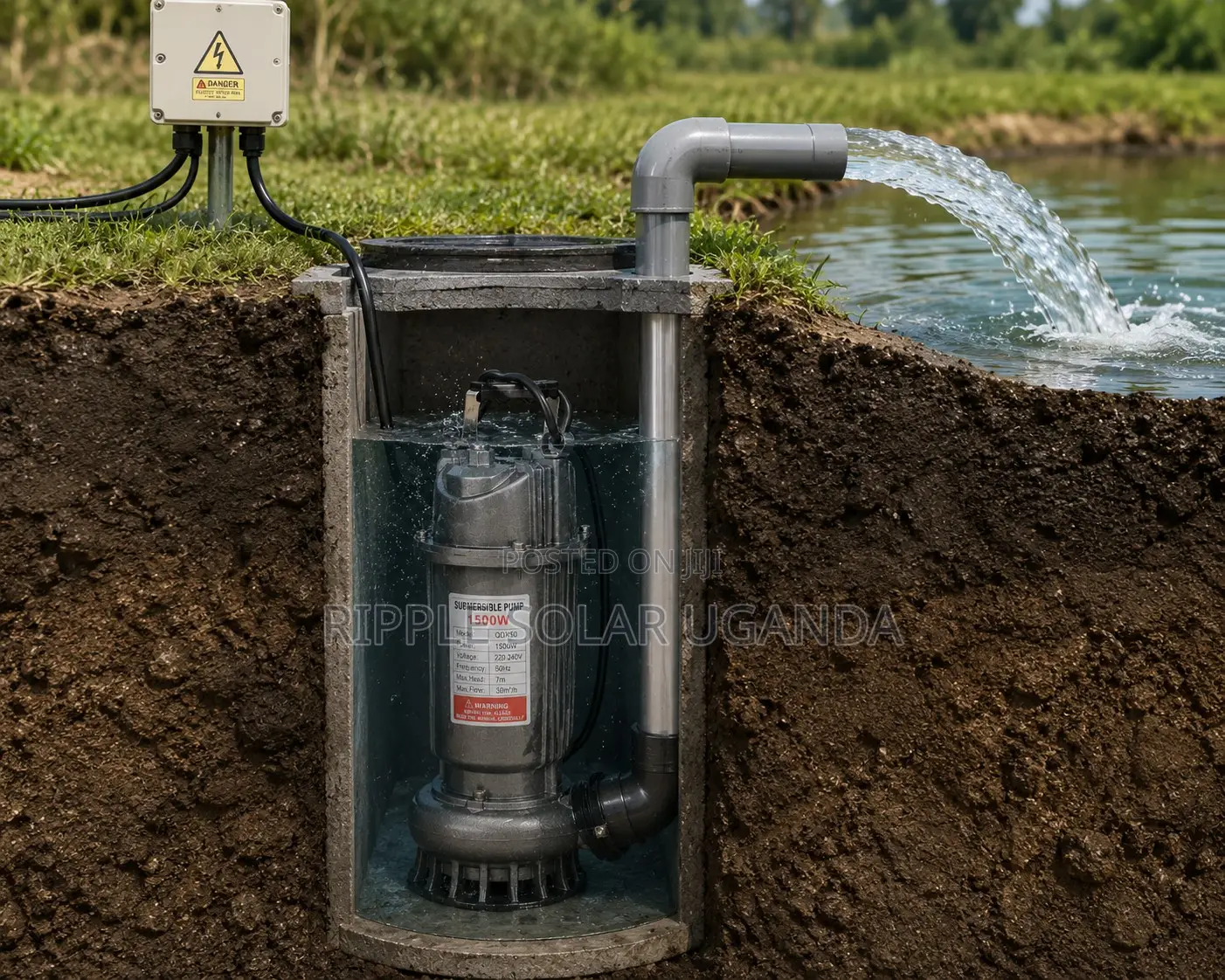 1500w Ac Submersible Water Pump 7m Head Kampala