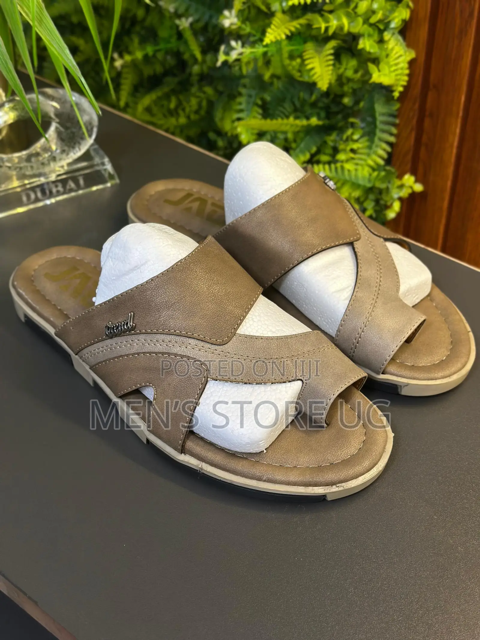 Men’S Classic Genuine Leather Open Flat Shoes