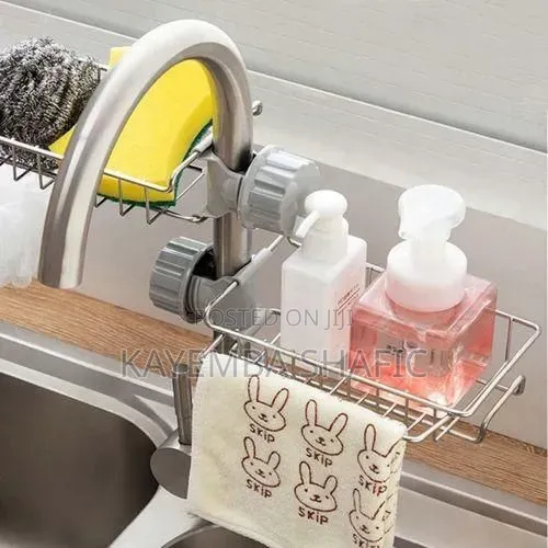 Space-saving Faucet-mounted Stainless Steel Sink Caddy - Multicolor