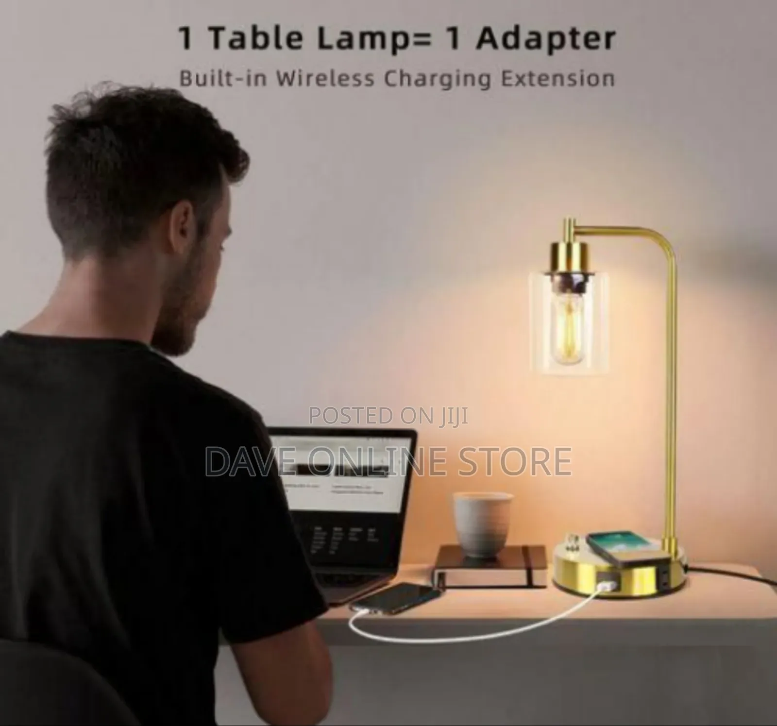 Modern Metal Arch Candle / Wax Warmer Lamp With Wireless Charging