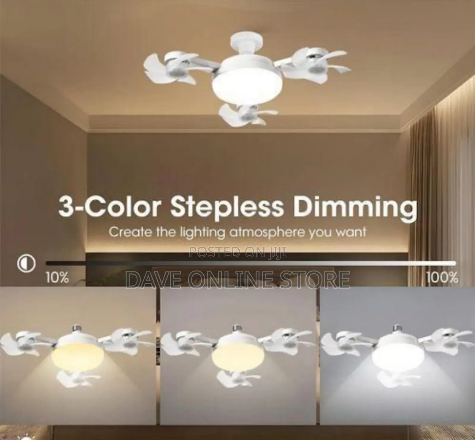 Integrated Multi-Fan Led Ceiling Light Socket Fixture