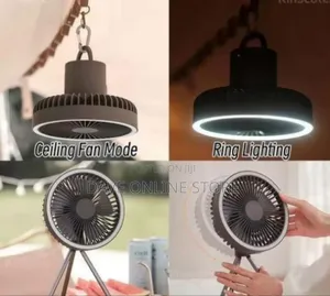 Versatile Portable Tripod Fan With Integrated Led Ring Light