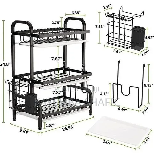 Black 3 Tier Dishrack