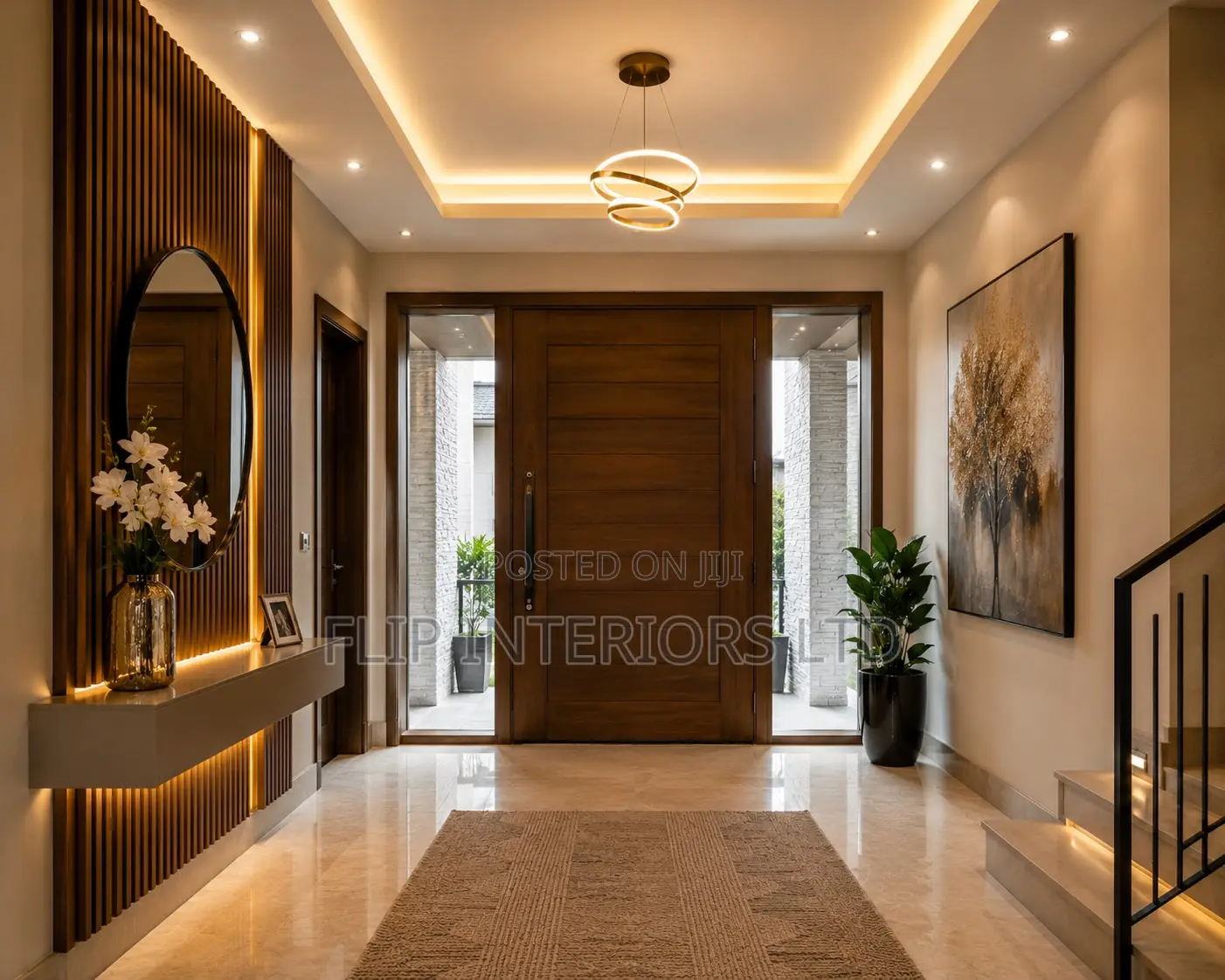 Elegant Home Entrance Wall Ceiling Design Services