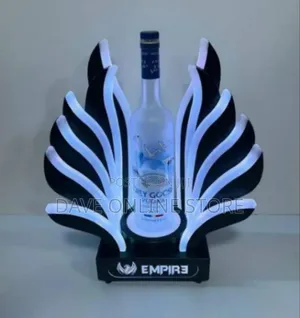 Luxury Led Illuminated Bottle Display Stand - "Empire Wings" Design