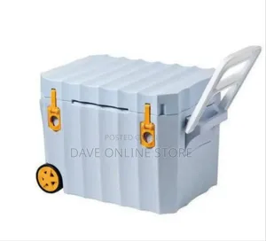 Heavy-Duty Rolling Cooler Box With Telescopic Handle