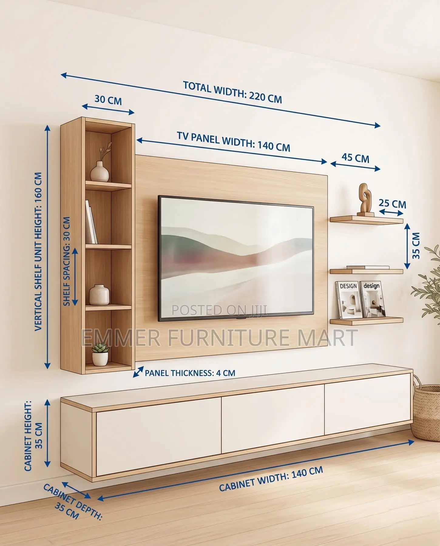 Wall Unit Tv Stand in 5 Feet Width