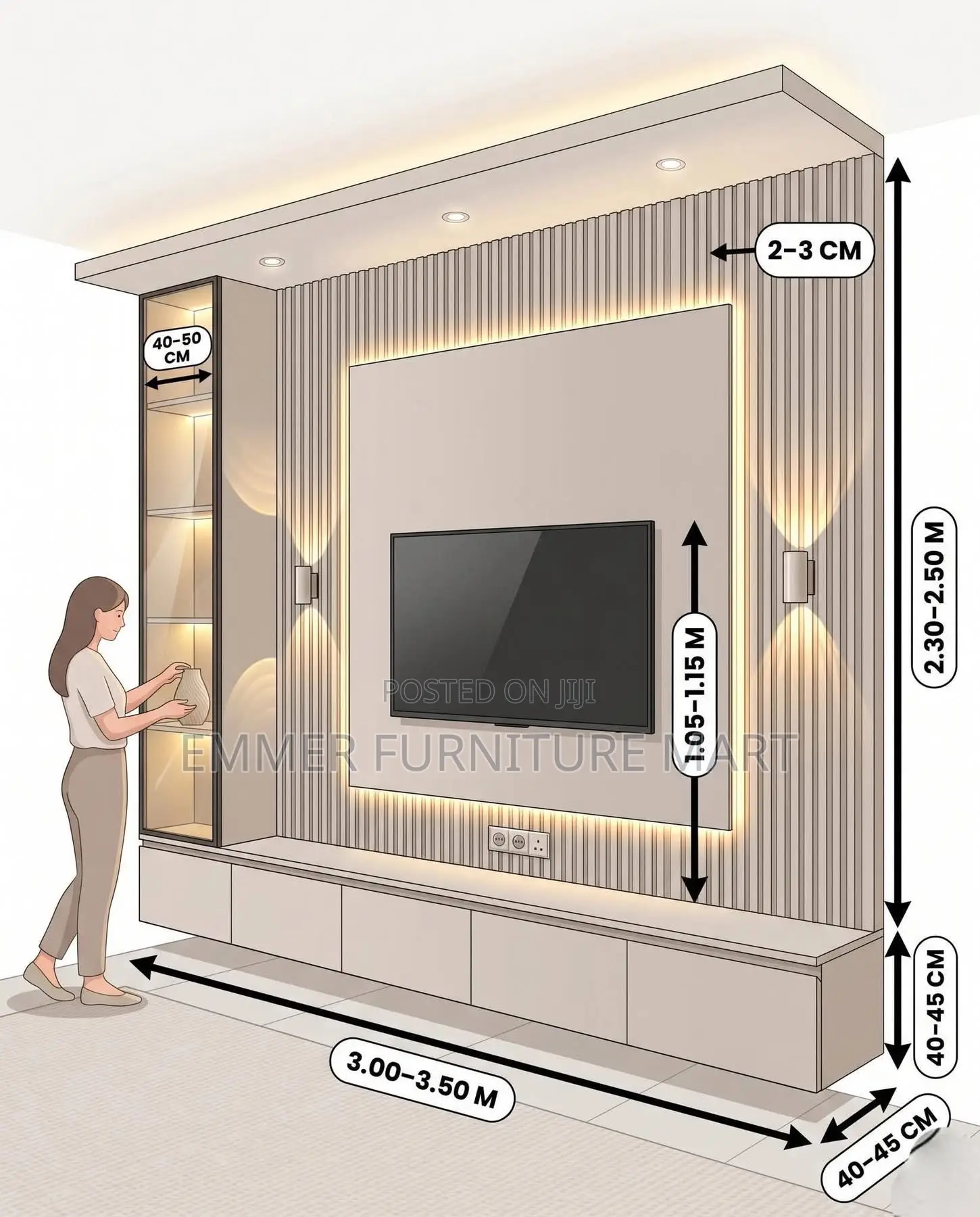Wall Unit Tv Stand in 5 Feet Width