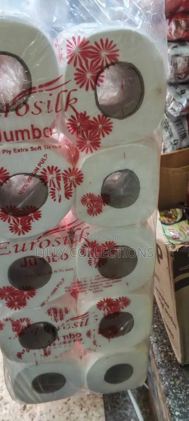 Acarton of Euroslik Jumbo Toilet Paper