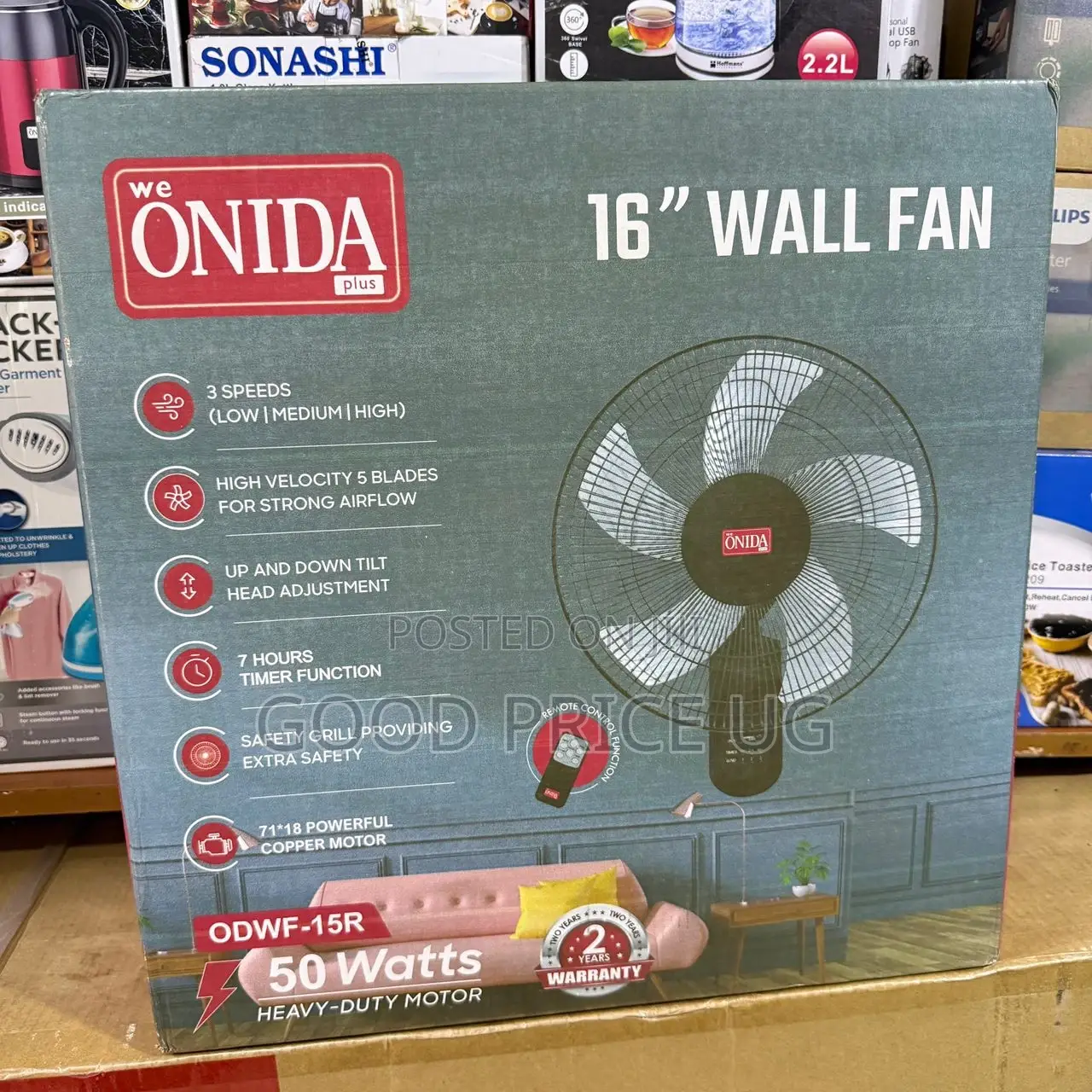 Onida Plus Odwf-15r 16-Inch Wall Fan With a 50-Watt
