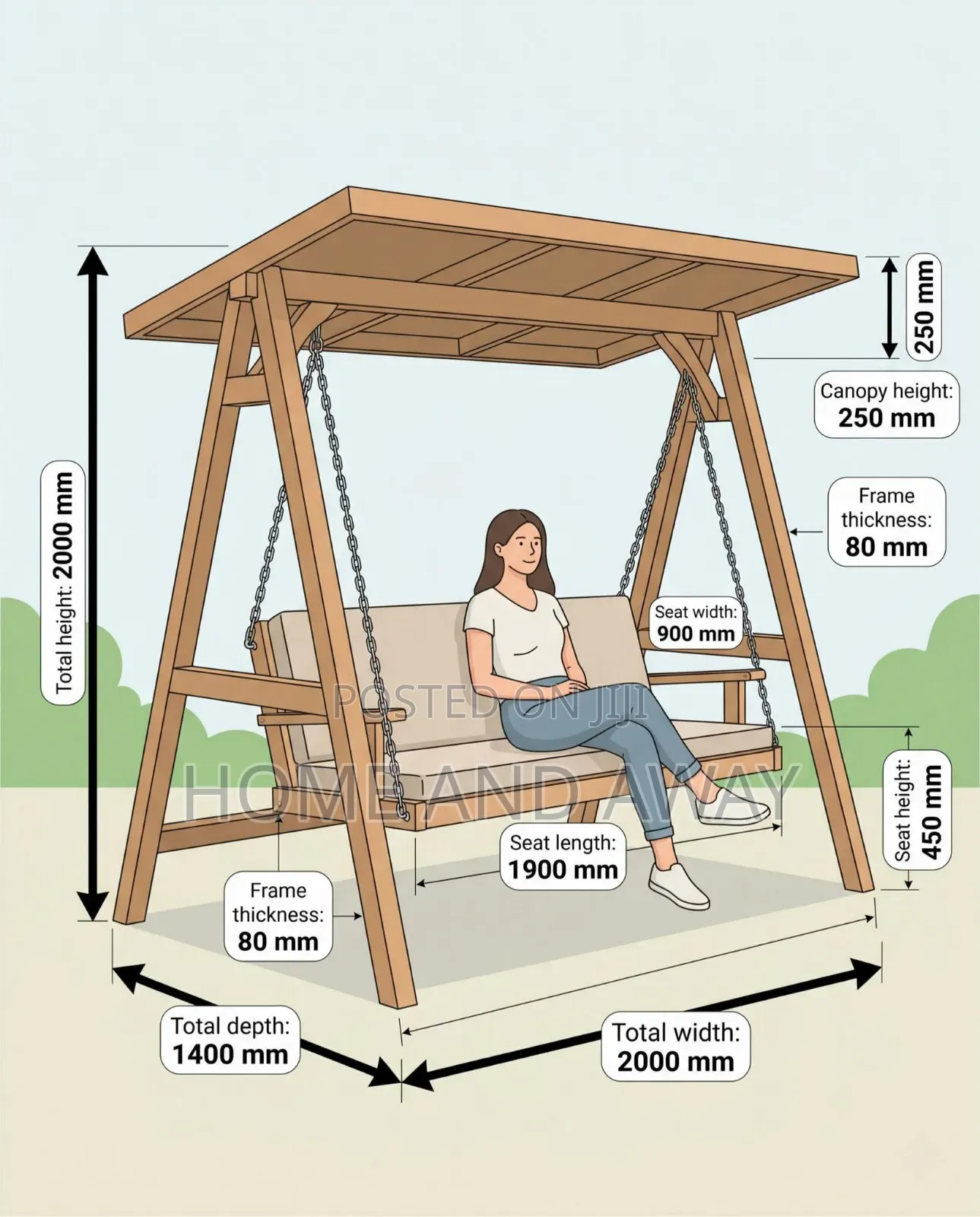 Canopy Garden Swing Chairs From 2,000,000/- With Delivery/Installation