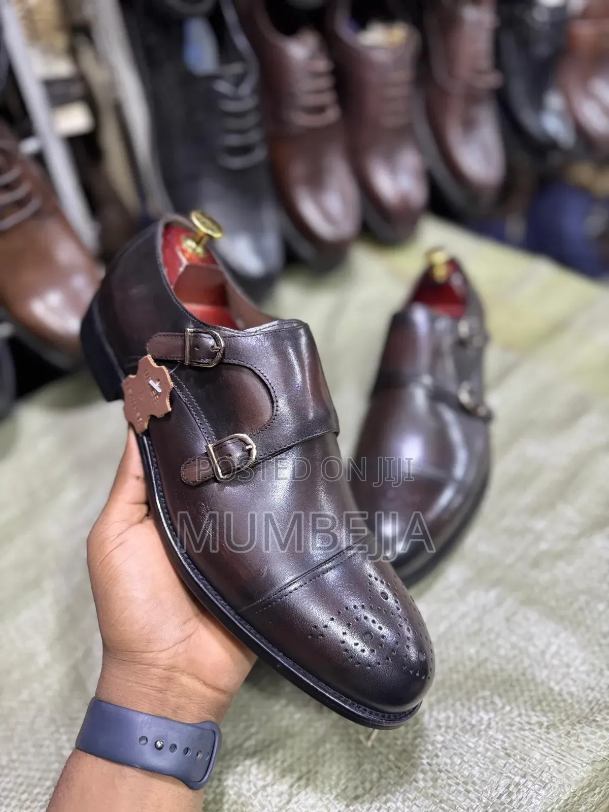 Double Monk Strap Leather Shoes
