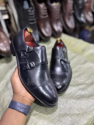 Double Monk Strap Leather Shoes