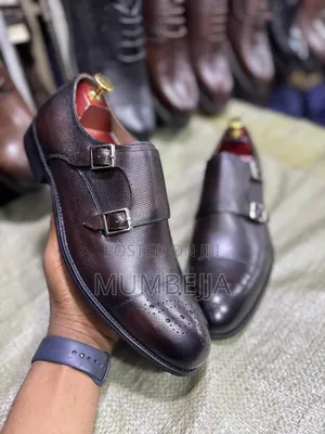 Double Monk Strap Leather Shoes