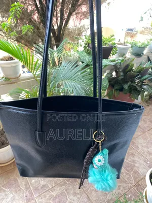 Leather Tote Bags in Cream and Black