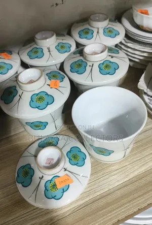 Japanese-Style Ceramic Bowls With Lids.