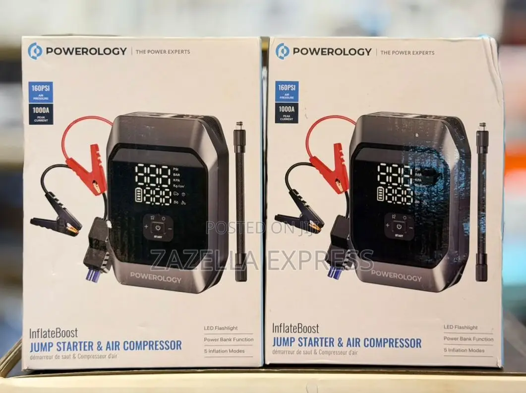Powerology Inflate Boost 2in1 Jump Starter and Air Compressor