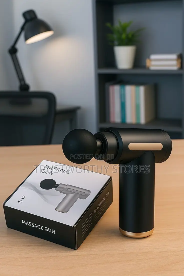 Black Massage Gun With Four Massages