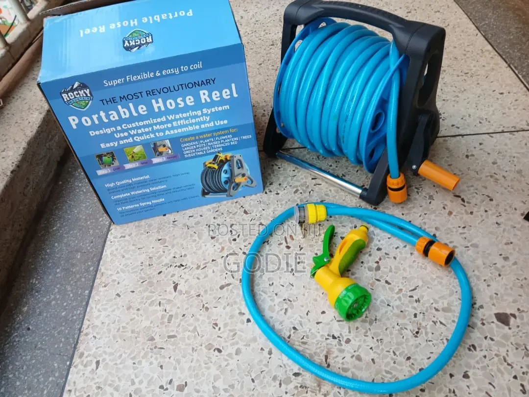 Rocky Mountain Branded Portable Garden Hose Reel Set.25m